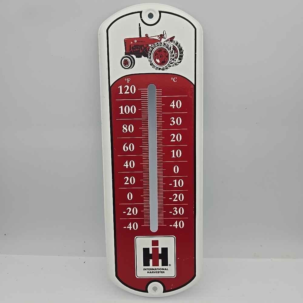 International Harvester Metal Thermometer‎ Cover 12" x 4" Vintage Reproduction
